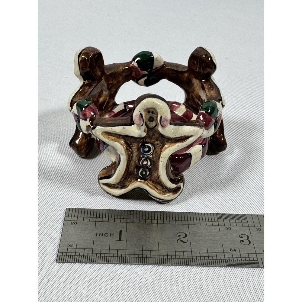 NWOT 2001 Blue Sky Flatworms Gingerbread Man Votive Candle Holder